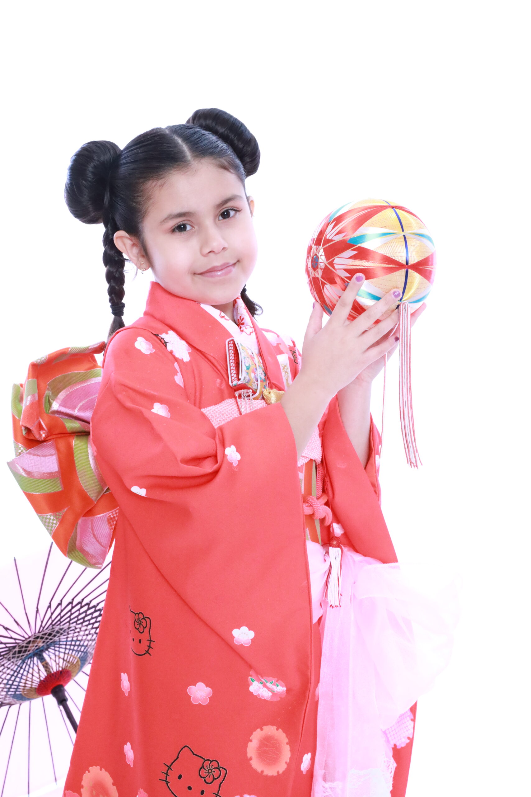 10 years old girl with  Hello kitty kimono