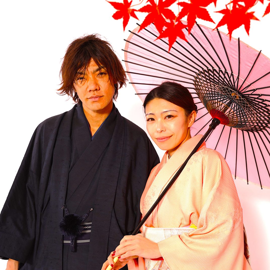 Couple photography kimono session in New York - festive traditional kimono portrait